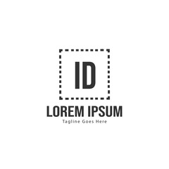Fototapeta premium Initial ID logo template with modern frame. Minimalist ID letter logo vector illustration