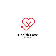 Health Love Logo Outline Monoline