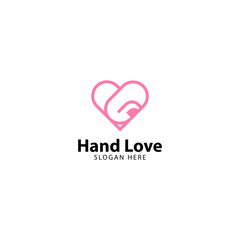 Hand Love Logo Outline Monoline