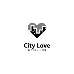 City Love Logo Design Vector
