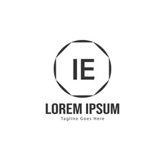Fototapeta premium Initial IE logo template with modern frame. Minimalist IE letter logo vector illustration
