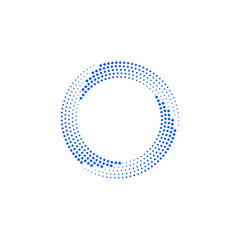Modern Abstract Halftone Dots Frame Border for Company Health Technology Icon or Logo with High End Look