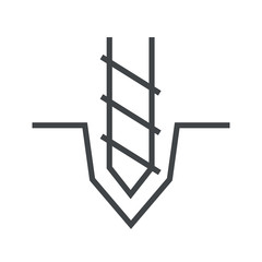Line icon drill in hole