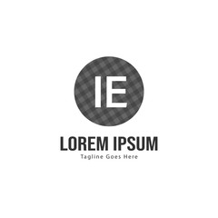 Initial IE logo template with modern frame. Minimalist IE letter logo vector illustration
