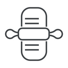 Line icon rolling pin with dough