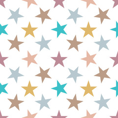 Obraz premium Seamless pattern with stars on white background. Vector illustration.