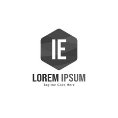 Initial IE logo template with modern frame. Minimalist IE letter logo vector illustration