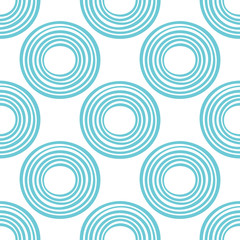 Abstract round seamless pattern with circles, rings. Vector illustration. 