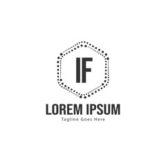 Initial IF logo template with modern frame. Minimalist IF letter logo vector illustration