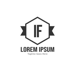 Fototapeta premium Initial IF logo template with modern frame. Minimalist IF letter logo vector illustration