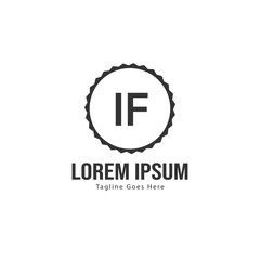 Obraz premium Initial IF logo template with modern frame. Minimalist IF letter logo vector illustration