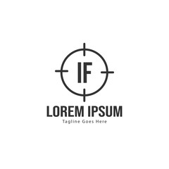 Initial IF logo template with modern frame. Minimalist IF letter logo vector illustration