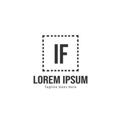 Obraz premium Initial IF logo template with modern frame. Minimalist IF letter logo vector illustration