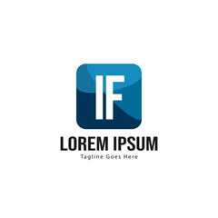 Obraz premium Initial IF logo template with modern frame. Minimalist IF letter logo vector illustration