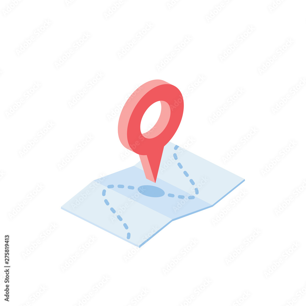 Poster pin location, map marker gps, pointer. vector 3d isometric color icons set new flat style. creative 