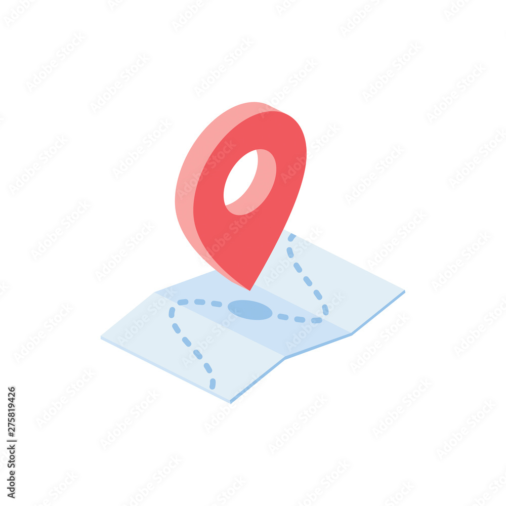 Poster pin location, map marker gps, pointer. vector 3d isometric color icons set new flat style. creative 