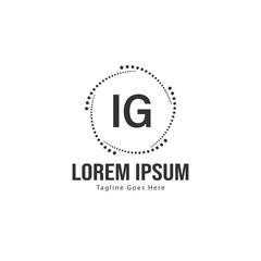 Obraz premium Initial IG logo template with modern frame. Minimalist IG letter logo vector illustration
