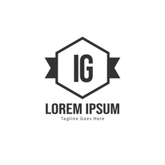 Obraz premium Initial IG logo template with modern frame. Minimalist IG letter logo vector illustration