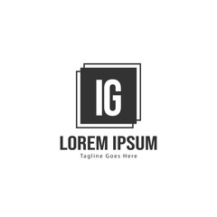 Fototapeta premium Initial IG logo template with modern frame. Minimalist IG letter logo vector illustration