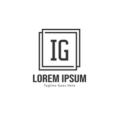 Obraz premium Initial IG logo template with modern frame. Minimalist IG letter logo vector illustration