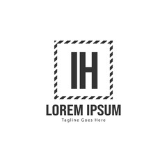 Fototapeta premium Initial IH logo template with modern frame. Minimalist IH letter logo vector illustration