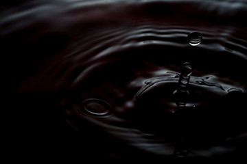 Macro shooting of a drop of water. drops of spatter and ripples, wet, environment, artistic, for...