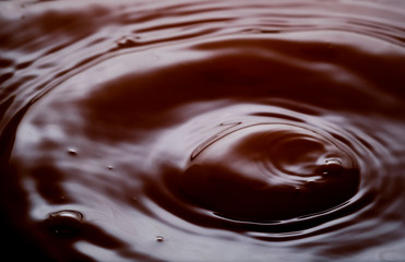 liquid chocolate with bubbles and ripples