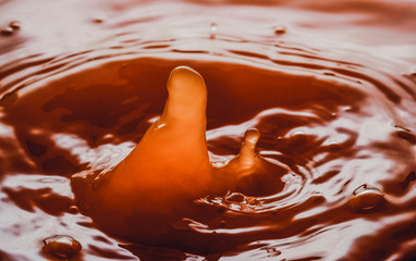 liquid chocolate with bubbles and ripples