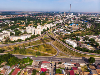 Fototapeta premium Aerial view of Constanta, town in Romania in which it is located largest romanian harbor
