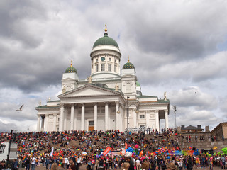 Helsinki Pride 2019 at Helsinki Cathedral. Helsinki Pride is the biggest cultural and human rights...