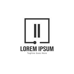Initial II logo template with modern frame. Minimalist II letter logo vector illustration
