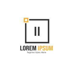 Initial II logo template with modern frame. Minimalist II letter logo vector illustration