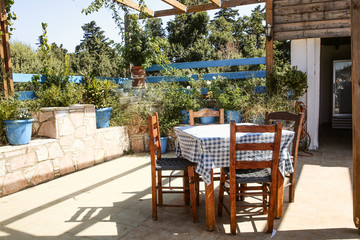 Summer table background of free space for your decoration and sunny day. 