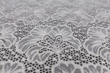 Beautiful close up of lace fabric with textile texture background