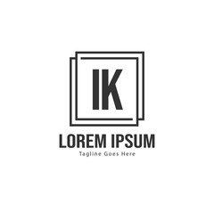Obraz premium Initial IK logo template with modern frame. Minimalist IK letter logo vector illustration