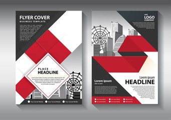 Brochure design, cover modern layout, annual report, poster, flyer in A4 with colorful triangles, geometric shapes for tech, science, market with light background