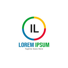 Fototapeta premium Initial IL logo template with modern frame. Minimalist IL letter logo vector illustration