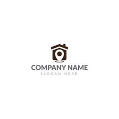 Pin home logo template vector design