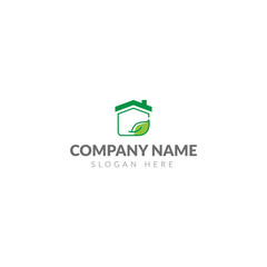 Green house logo template vector design