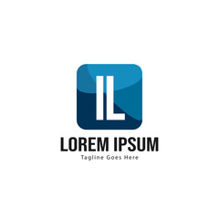 Initial IL logo template with modern frame. Minimalist IL letter logo vector illustration