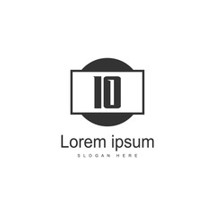 Initial IO logo template with modern frame. Minimalist IO letter logo vector illustration