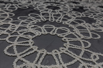 Beautiful close up of lace fabric with textile texture background