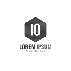 Initial IO logo template with modern frame. Minimalist IO letter logo vector illustration