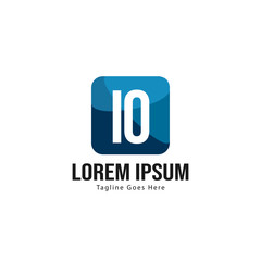 Initial IO logo template with modern frame. Minimalist IO letter logo vector illustration