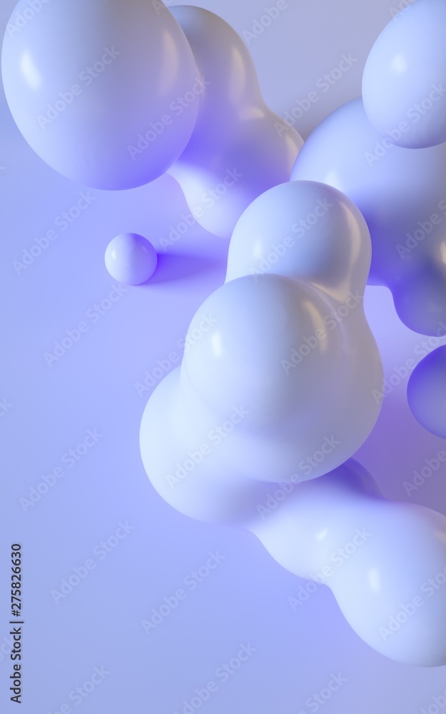 Aufkleber 3d rendering illustration. abstract smooth liquid shapes. vertical background design for stories and