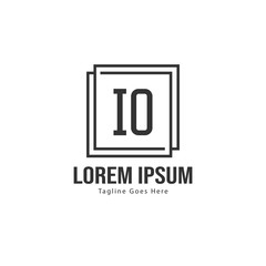 Initial IO logo template with modern frame. Minimalist IO letter logo vector illustration