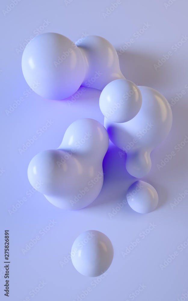 Poster 3d rendering illustration. abstract smooth liquid shapes. vertical background design for stories and
