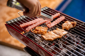 BBQ is preparing for dinner party