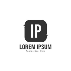 Fototapeta na wymiar Initial IP logo template with modern frame. Minimalist IP letter logo vector illustration