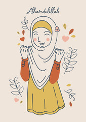 Happy young Muslim girl